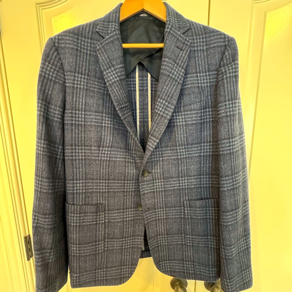 Soul by Zignone Blue Plaid Blazer 44R
